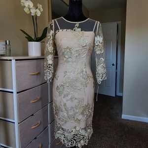 Evening, Wedding, Formal Dress Beige/Gold